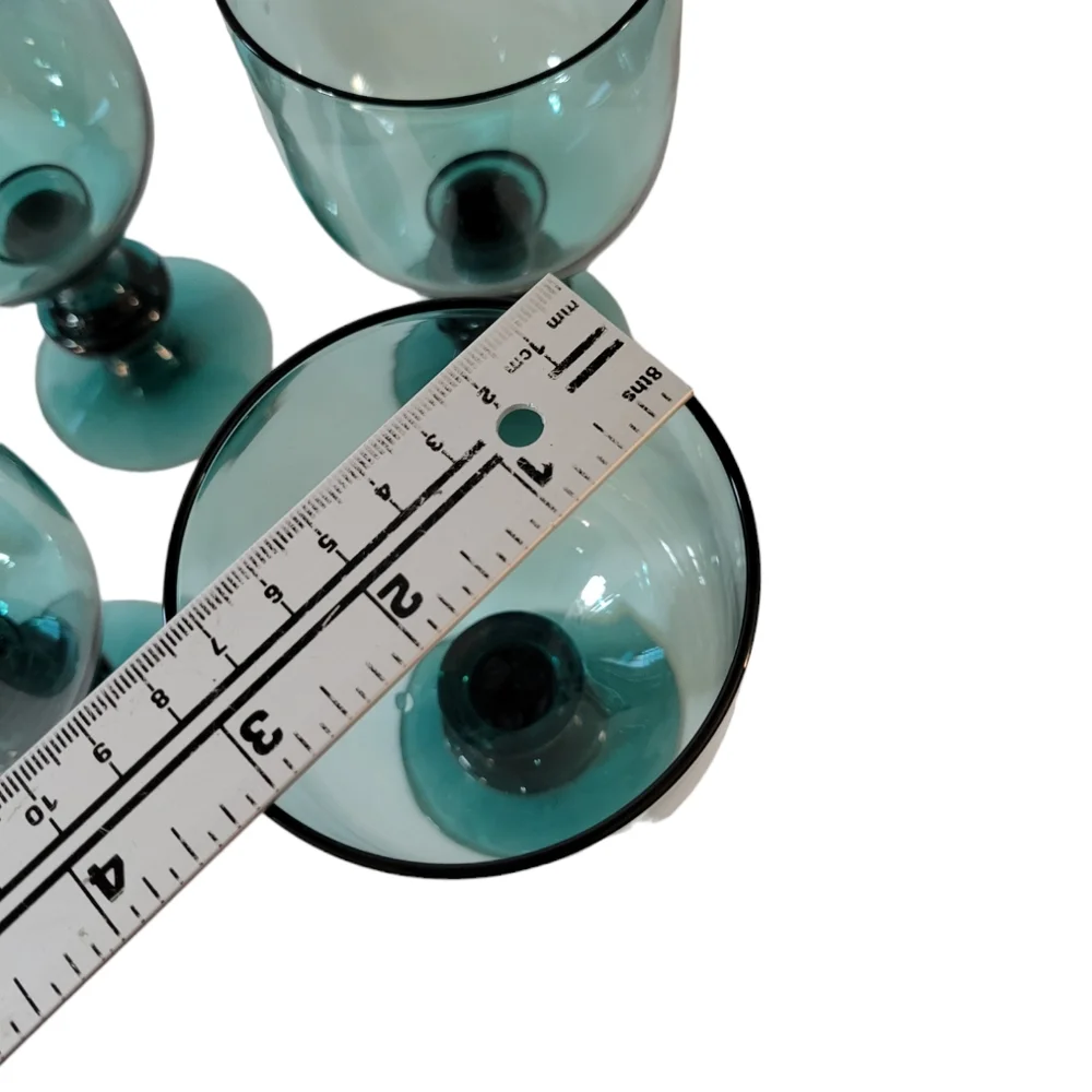Heisey Yeoman Teal Goblets Set of 4